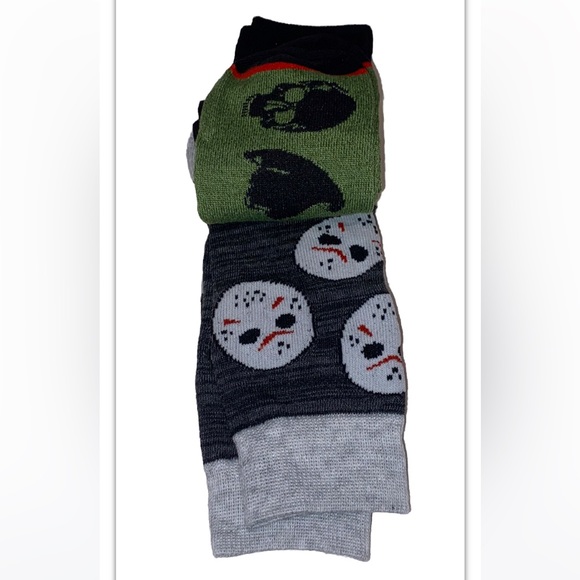 Nightmare On Elm Street & Friday The 13 Crew Socks 2 Pair Men 8-12 Jason Freddy - Picture 7 of 10